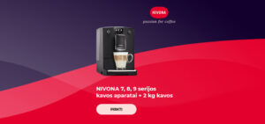 NIVONA 7, 8, 9 serijos kavos aparatai + 2 kg kavos