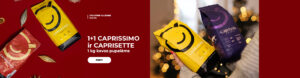 1+1 CAPRISSIMO ir CAPRISETTE 1 kg kavos pupelėms