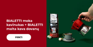 BIALETTI moka kavinukas + BIALETTI malta kava dovanų
