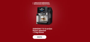 SIEMENS 7 ir 9 serijos kavos aparatai + 3 kg kavos