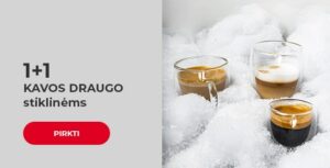 1+1 KAVOS DRAUGO stiklinėms