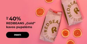 Iki -40% REDBEANS „Gold“ kavos pupelėms