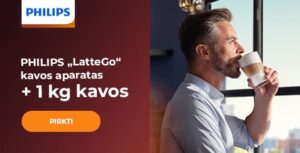 PHILIPS „LatteGo“ kavos aparatas + 1 kg kavos