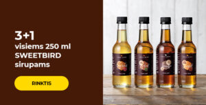 3+1 visiems 250 ml SWEETBIRD sirupams