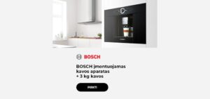 BOSCH įmontuojamas kavos aparatas + 3 kg kavos