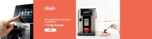 De'Longhi kavos aparatas virš 500 Eur + 2 kg kavos dovanų