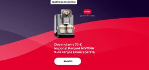 "Dovanojame 70 € kuponą! Perkant NIVONA 9-os serijos kavos aparatą "