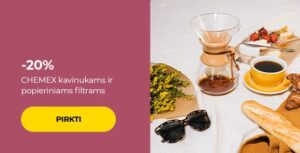 -20% CHEMEX kavinukams ir popieriniams filtrams