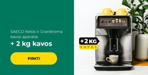 SAECO Xelsis ir GranAroma kavos aparatai + 2 kg kavos