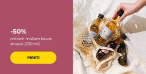 -50% antram mažam kavos sirupui (250 ml)
