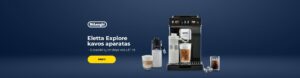 DE'LONGHI Eletta Explore kavos aparatas + 6 puodelių rinkinys vos už 1 ct