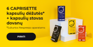 6 CAPRISETTE kapsulių dėžutės + kapsulių stovas dovanų