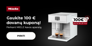 "Gaukite 100 € dovanų kuponą! Perkant MIELE kavos aparatą "