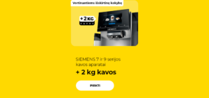 SIEMENS 7 ir 9 serijos kavos aparatai + 2 kg kavos