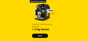 PHILIPS LatteGo kavos aparatai + 2 kg kavos