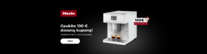 "Gaukite 100 € dovanų kuponą! Perkant MIELE kavos aparatą "