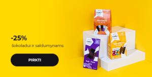 -25% šokoladui ir saldumynams