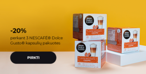-20% perkant 3 NESCAFÉ® Dolce Gusto® kapsulių pakuotes