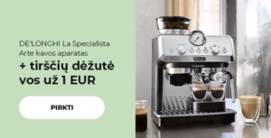 DE'LONGHI La Specialista Arte kavos aparatas + tirščių dėžutė vos už 1 EUR