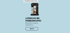 "DE'LONGHI kavos aparatams LIZINGAS BE PABRANGIMO"