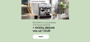 DE'LONGHI La Specialista Arte kavos aparatas + tirščių dėžutė vos už 1 EUR