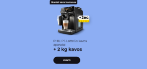 PHILIPS LatteGo kavos aparatai + 2 kg kavos