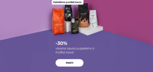 -30% visoms kavos pupelėms ir maltai kavai