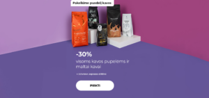 -30% visoms kavos pupelėms ir maltai kavai