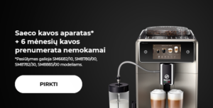Saeco kavos aparatas* + 6 mėnesių kavos prenumerata nemokamai