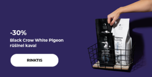 -30% Black Crow White Pigeon rūšinei kavai