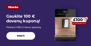 "Gaukite 100 € dovanų kuponą! Perkant MIELE kavos aparatą "