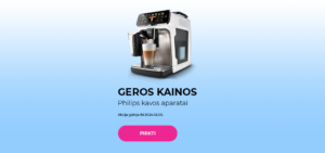 GEROS KAINOS Philips kavos aparatai