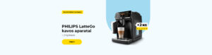 PHILIPS LatteGo kavos aparatai + 2 kg kavos