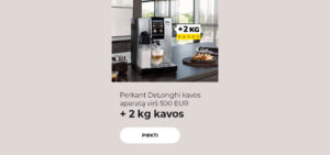 DeLonghi kavos aparatas virš 500 EUR + 2 kg kavos