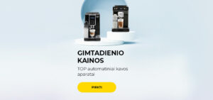 Gimtadienio kainos TOP automatiniams kavos aparatams