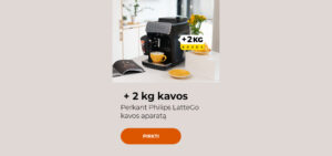Perkant Philips LatteGo kavos aparatą + 2 kg kavos